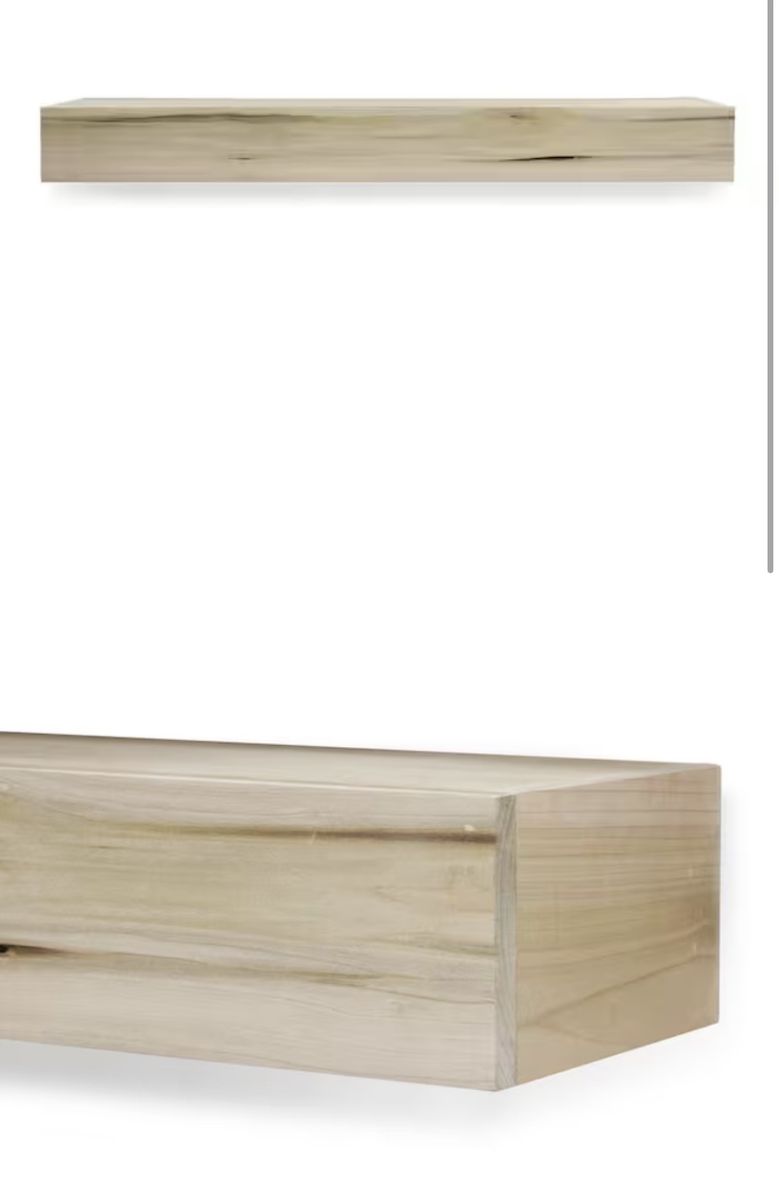Dogberry Floating Wood Fireplace Mantel Shelf 72”x9”