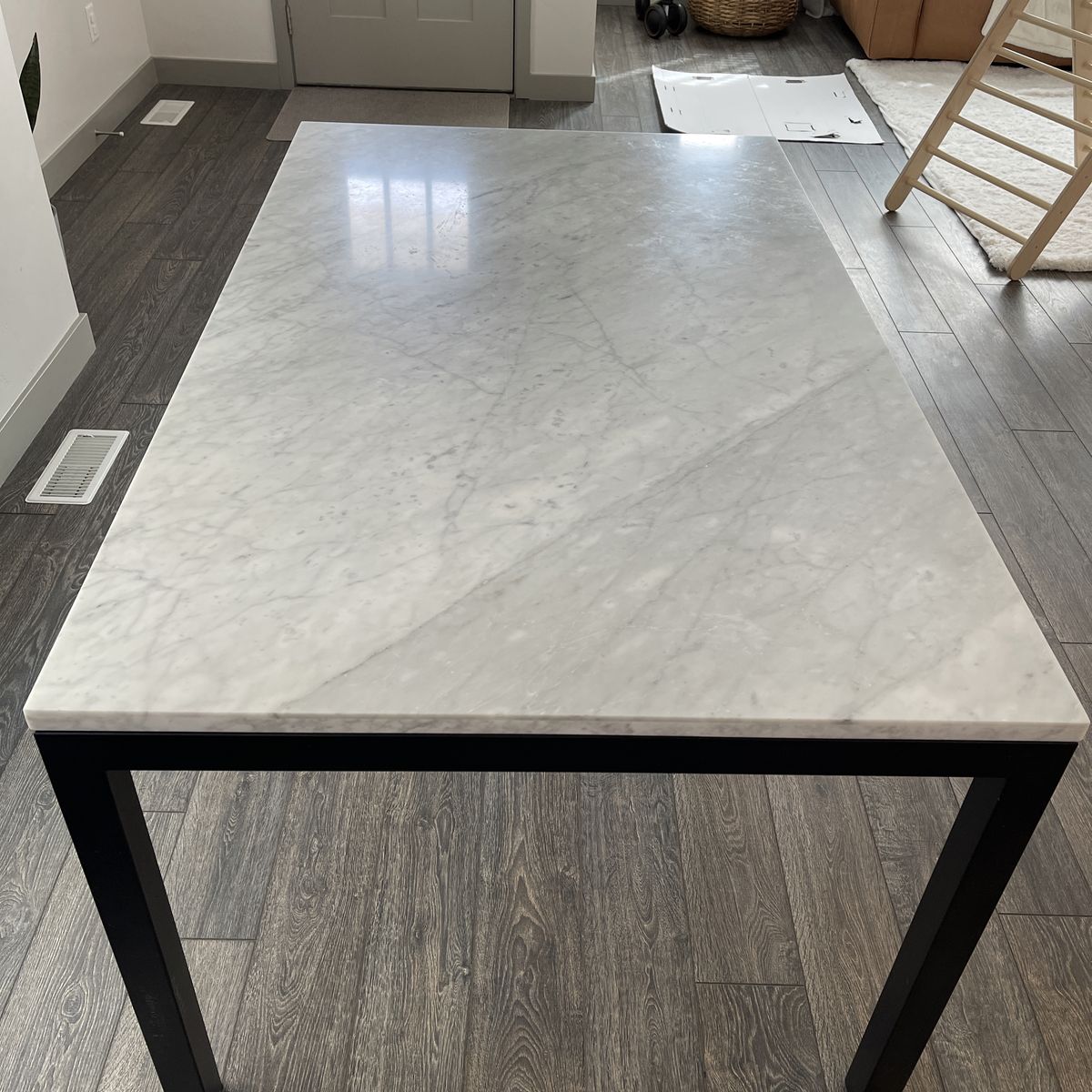 Natural Marble With Steel Frame Dining Table