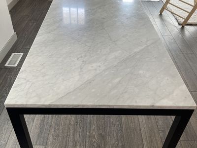 Natural Marble With Steel Frame Dining Table