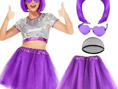 Purple Bob with Skirt
