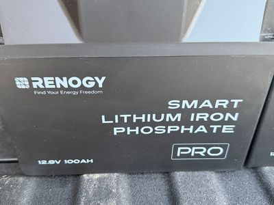 (2) Renogy Smart Lithium Iron Phosphate Pro 12.8 V 100AH Battery
