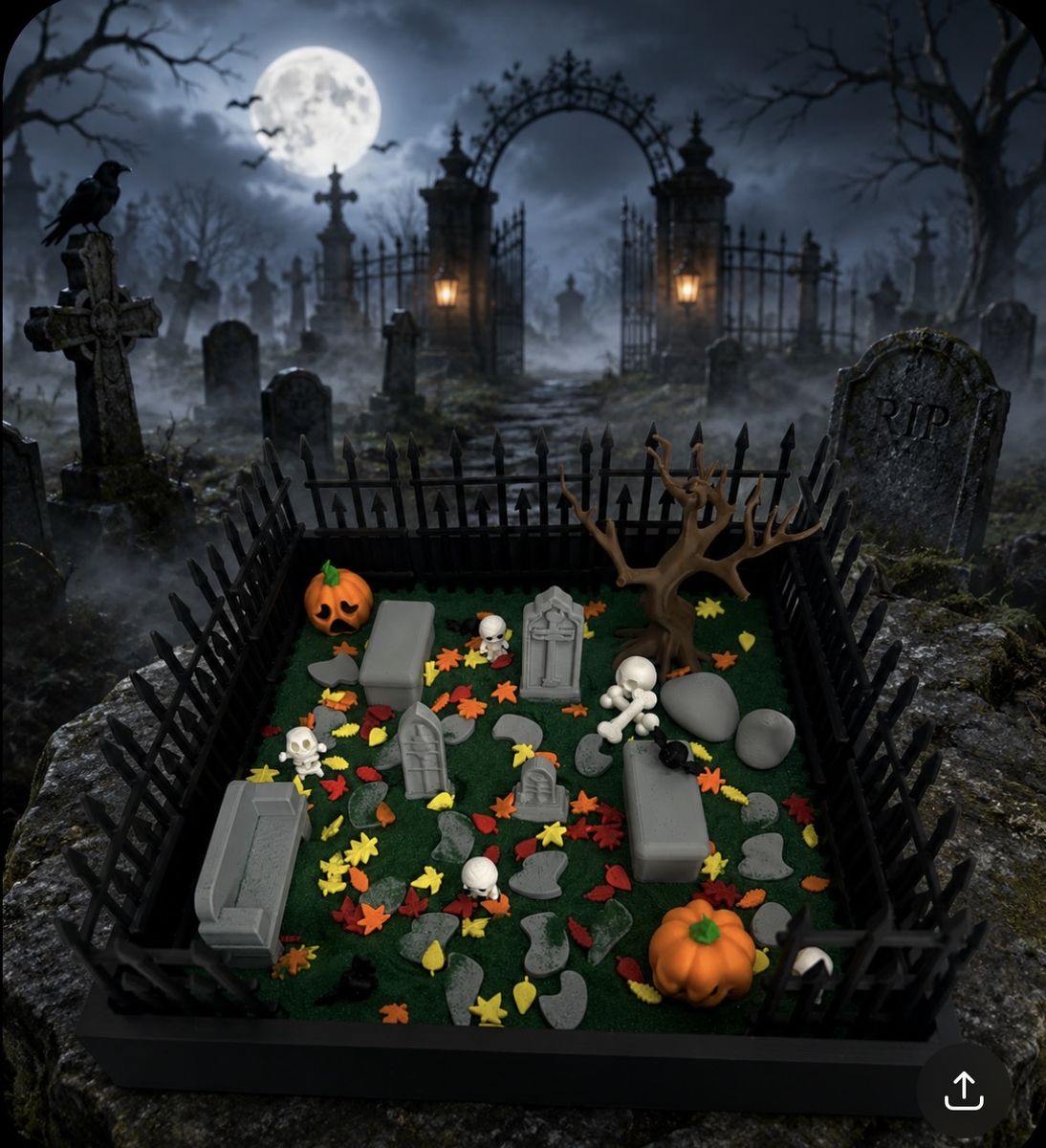 Halloween Graveyard Decor Miniature zen garden Decoration.
