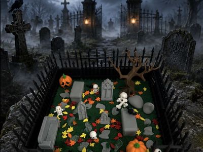Halloween Graveyard Decor Miniature zen garden Decoration.