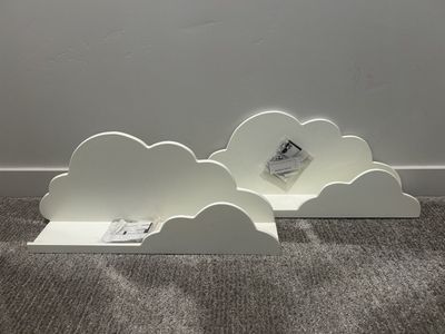 Cute Cloud Wall Shelves - Set of 2 White Floating