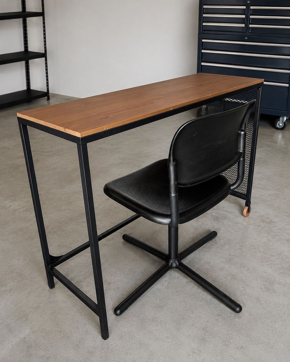 Industrial Desk & Chair Set – $40