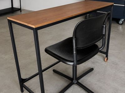 Industrial Desk & Chair Set – $40