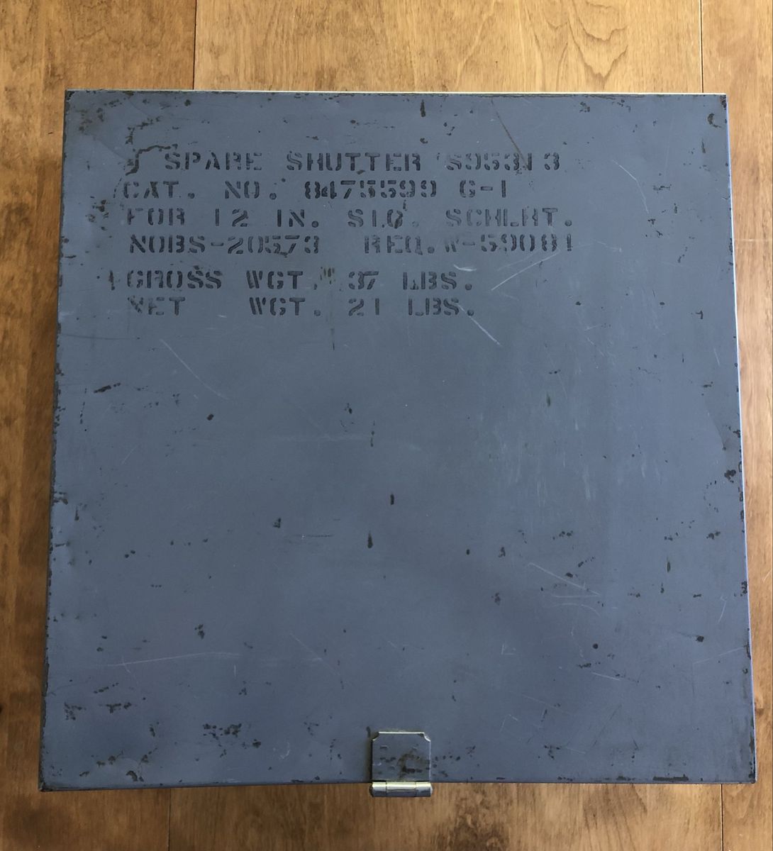 Metal military storage box WWII era