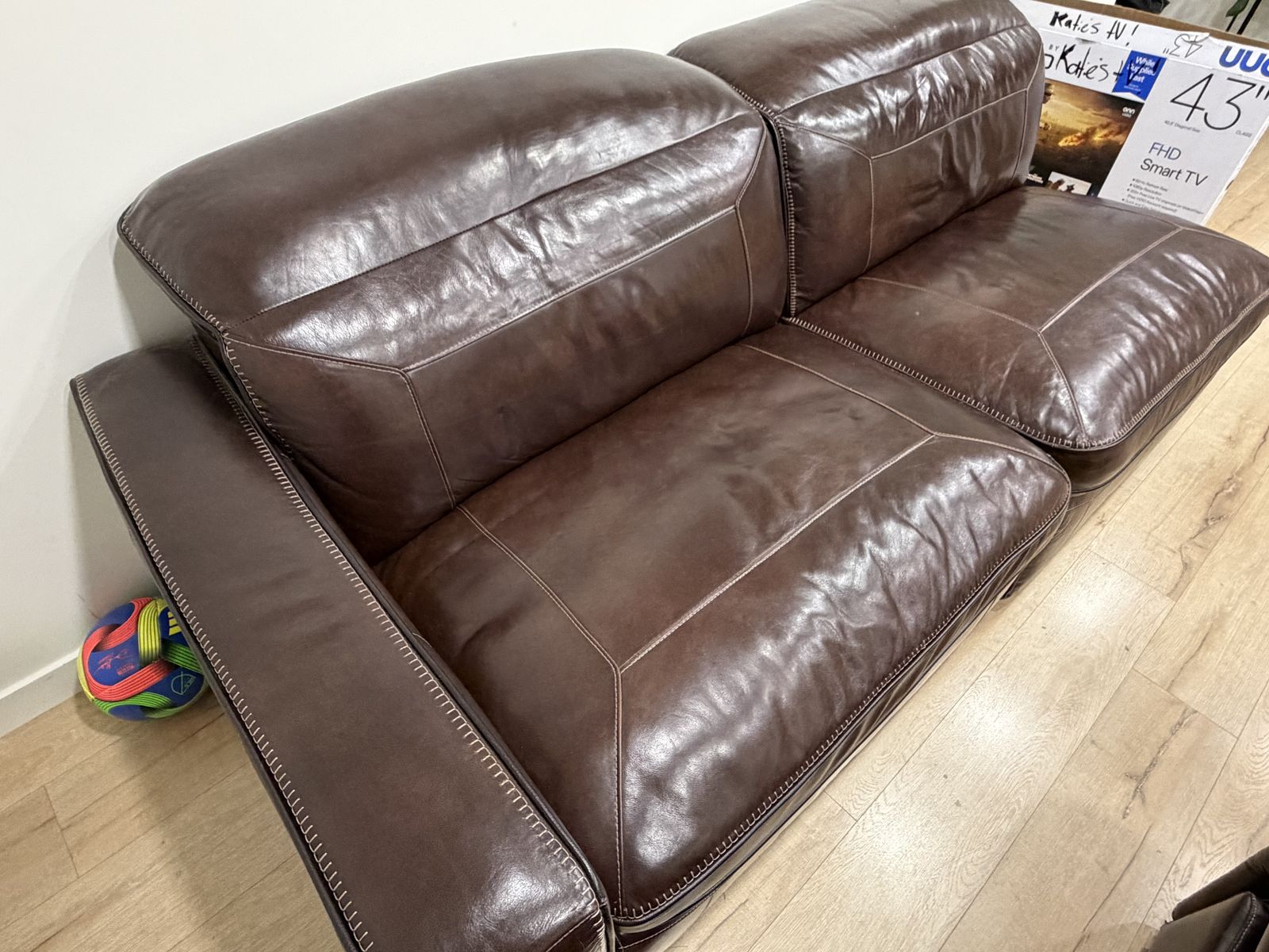 Brown power recliner leather couches from RC Willey