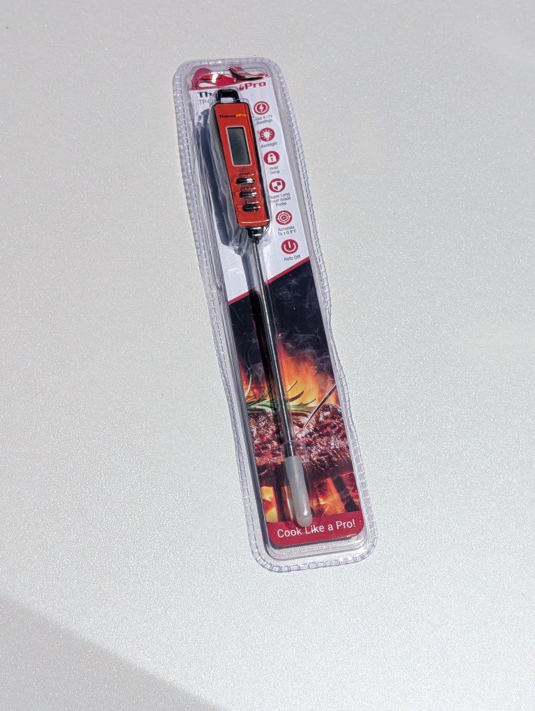 ThermoPro Digital Meat Thermometer | Instant Read Long Probe | Red