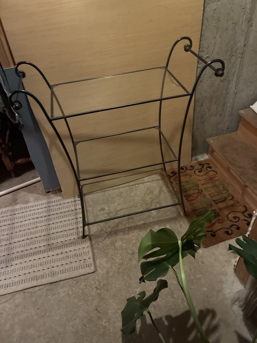 Three tier metal table