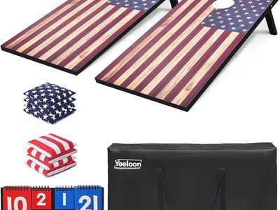 NEW CORNHOLE SET WITH 8 BEAN BAGS & CARRYING CASE 50*26.3*4.5 INCH OUTDOOR YARD GAME