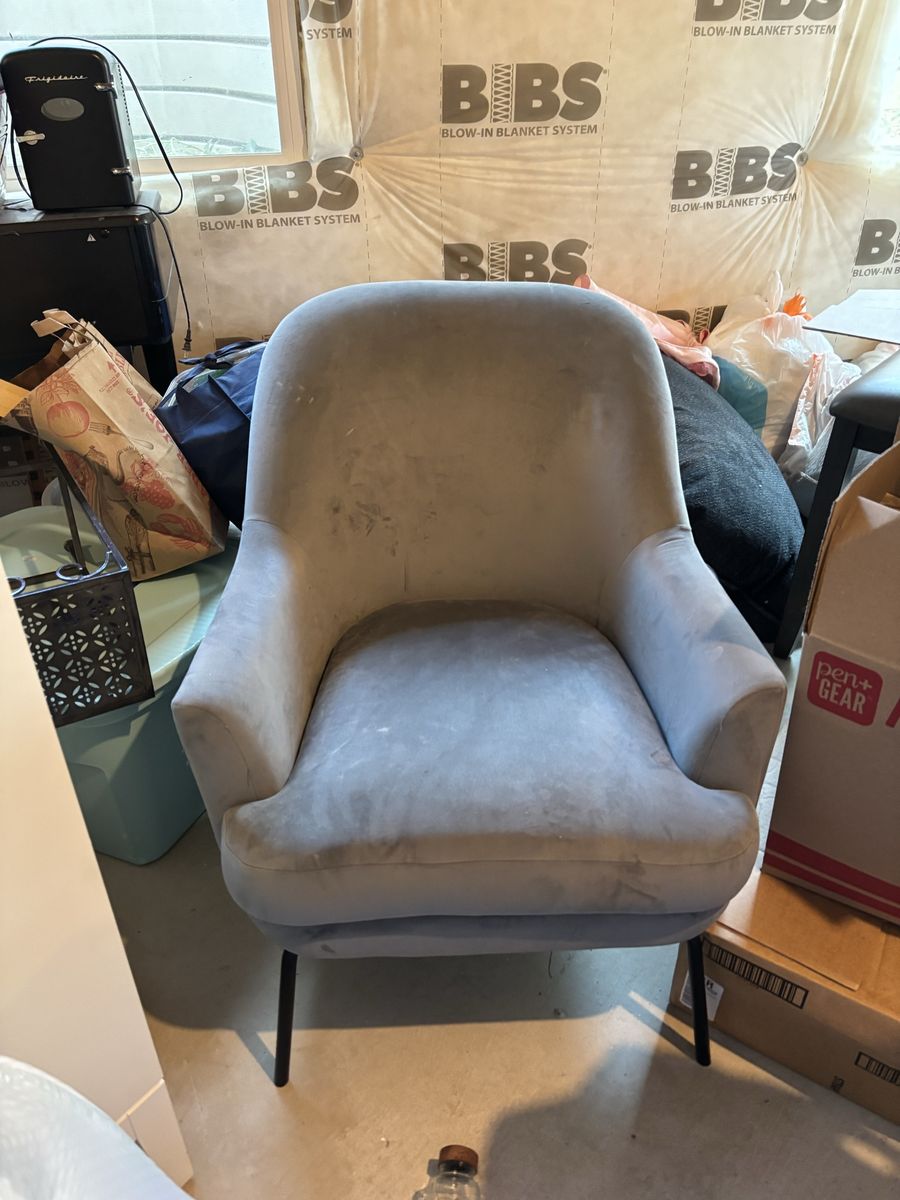 Gray Velvet Chair 