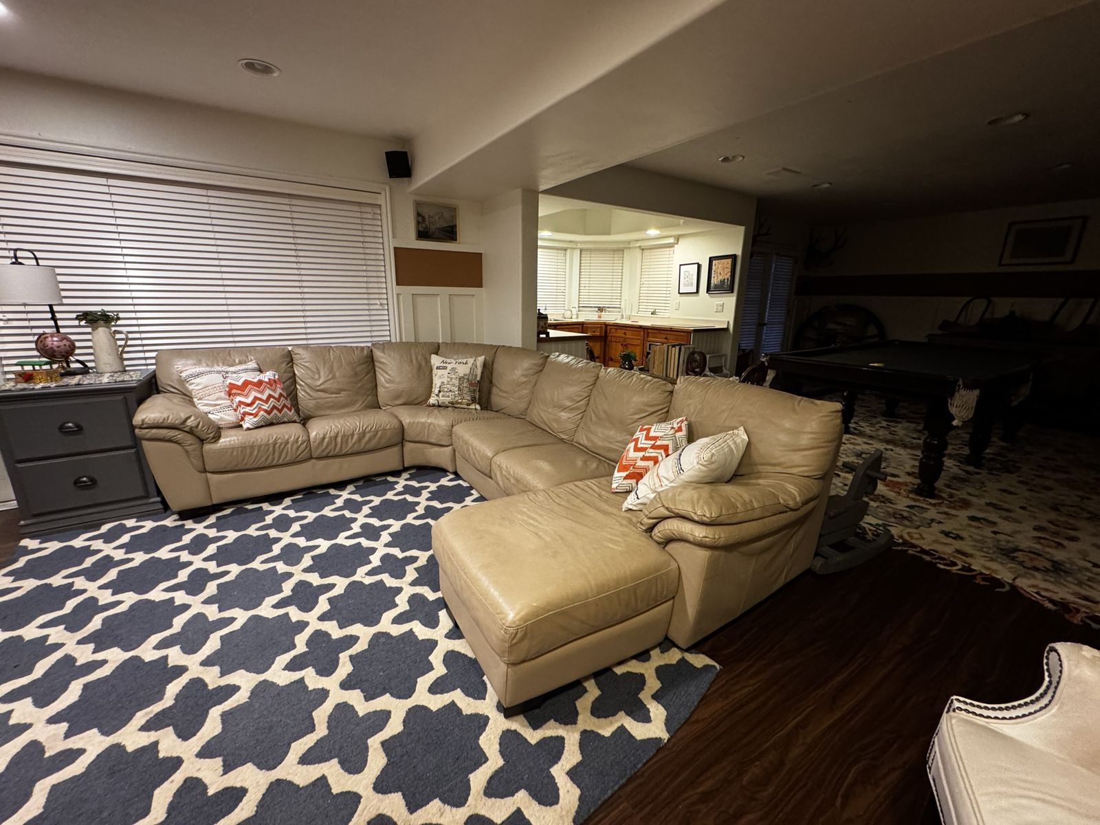 Leather Tan sectional