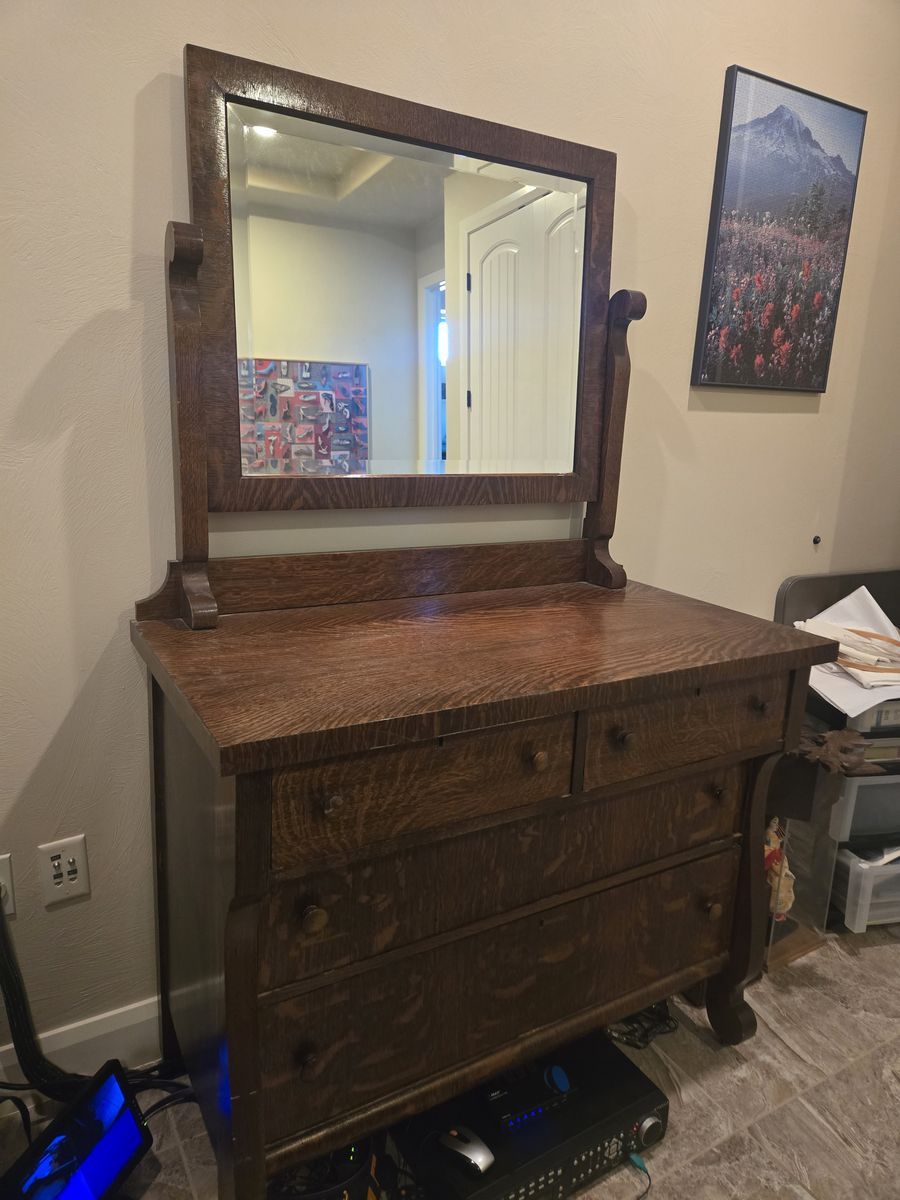 Antique Sleigh Bed with matching Dresser