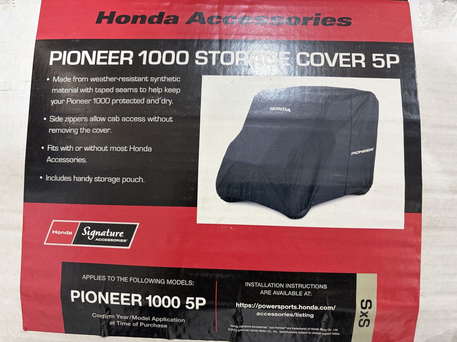 Honda Pioneer 1000-5 Full Exterior Cover, Black, One Size, Water Resistant, UTV
