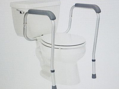 Medline Height Adjustable Toilet Safety Rail Frame for Elderly, Seniors, Handicap and Disabled - 250 lbs Capacity - New