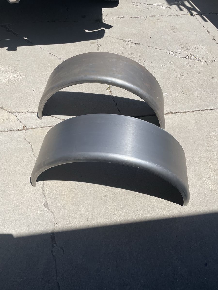Pair of Steel Trailer Fenders, Unpainted