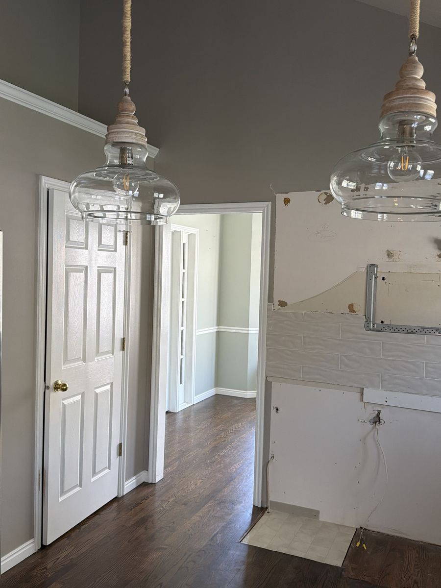 2 Glass Lights For island Or Bar Area