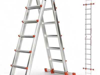 Multi-Position Aluminum A-Frame Ladder - Adjustable & Extendable