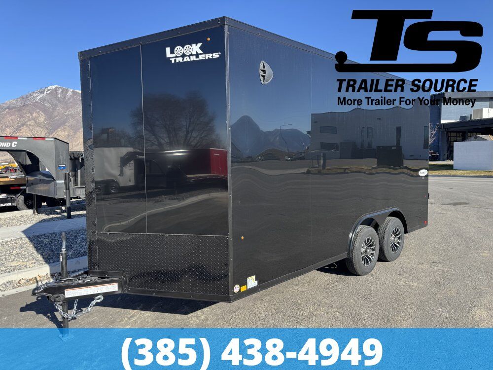 8.5x16 Look Element SE Enclosed Cargo Trailer - 7'6" Interior - 10K GVWR - .080 PolyCor, Alloy Wheels, Black Out Package