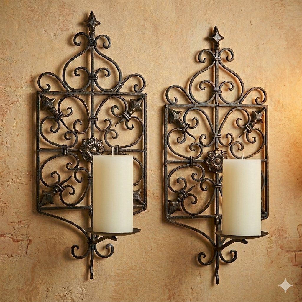 Pair of Gothic Candle Holders