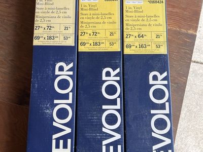 LEVOLOR White 1" Vinyl Mini Blinds - Two 27"x72" and One 27"x64" - Custom Size Now