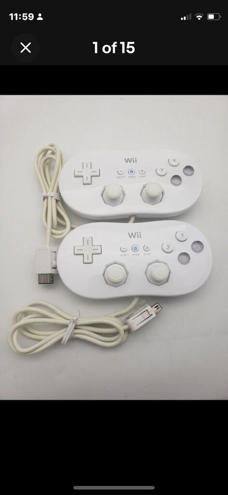 Nintendo Wii Classic Controllers Lot Of 2