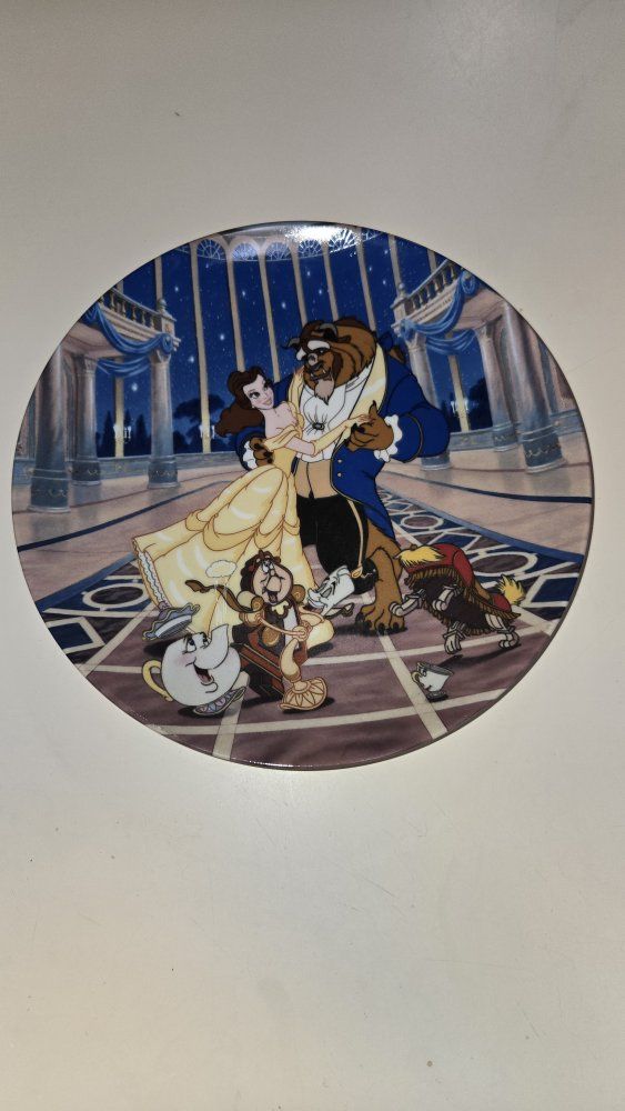 Vintage Disney Beauty and the Beast "The Dance" Collector Plate Decorative Wall Decor
