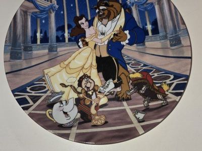 Vintage Disney Beauty and the Beast "The Dance" Collector Plate Decorative Wall Decor