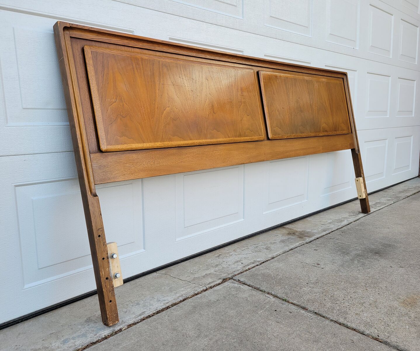 Vintage Mid Century Walnut King Headboard