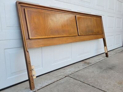 Vintage Mid Century Walnut King Headboard