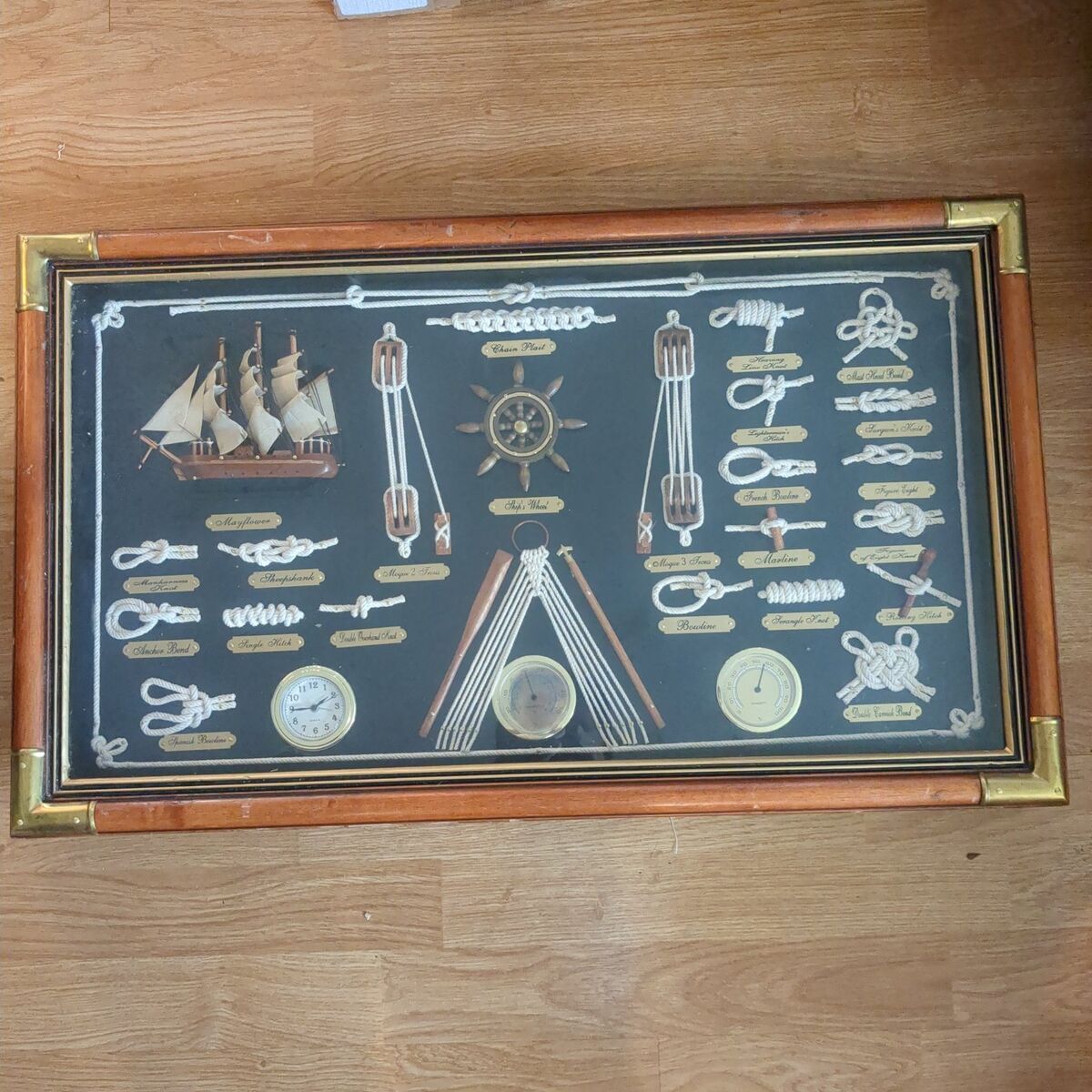 Vintage nautical shadow box