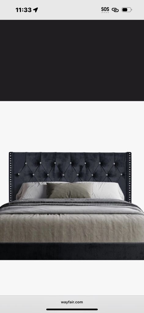 CALIFORNIA KING BED BLACK NO MATTRESS