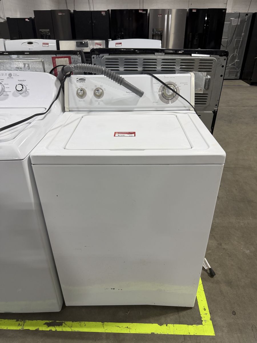 Estate by Whirlpool White Top Load Washer - Used, Dual Action Agitator