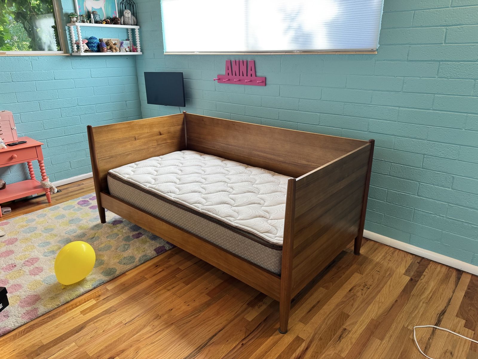 Wooden Daybed Frame with Mattress - Twin Size, Very GoodCondition, from West Elm