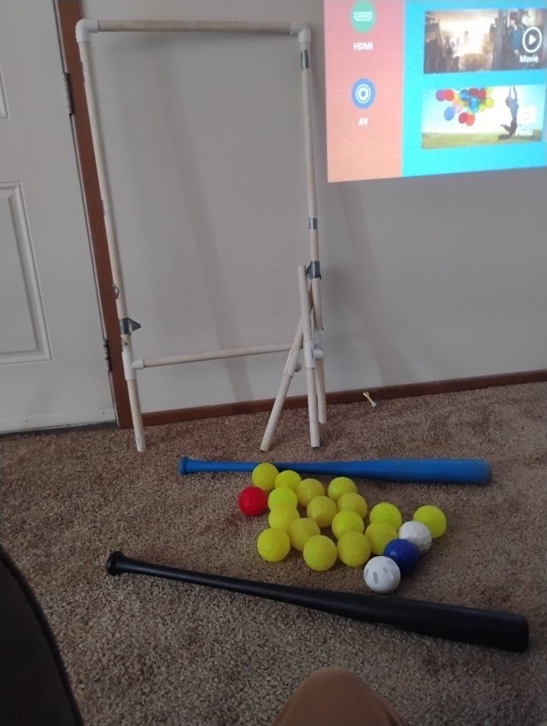 Plastic Ball Game Set (19 Blitzballs, 1 wifle ball), Wifle ball bat, blitzball bat, wifle ball/blitzball strike zone