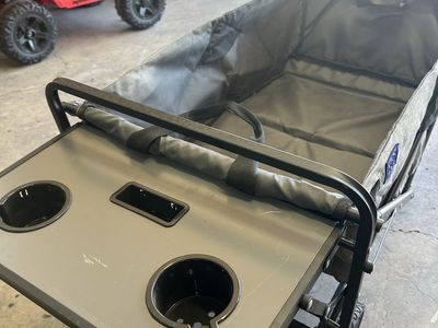 Collapsible Folding Utility Wagon with Tabletop and Cupholders Grey