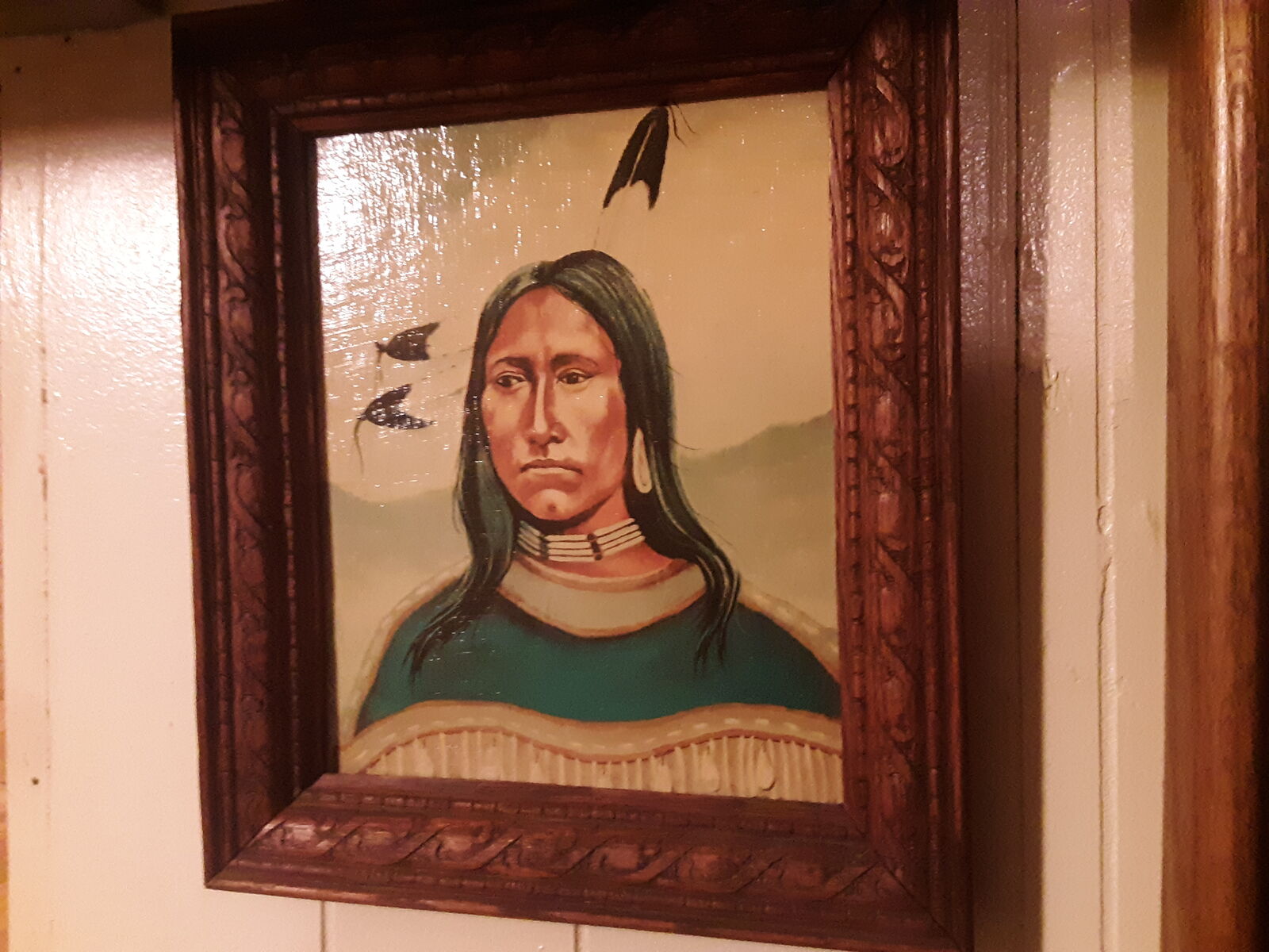 Vintage Sioux Maiden Lithograph Print Randy Charlesworth Native American Art