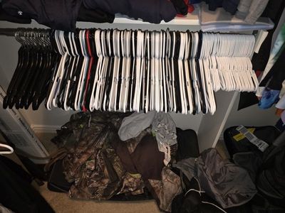 Assorted Plastic Hangers - Black, White, Red - Clothing & Apparel Storage Solution