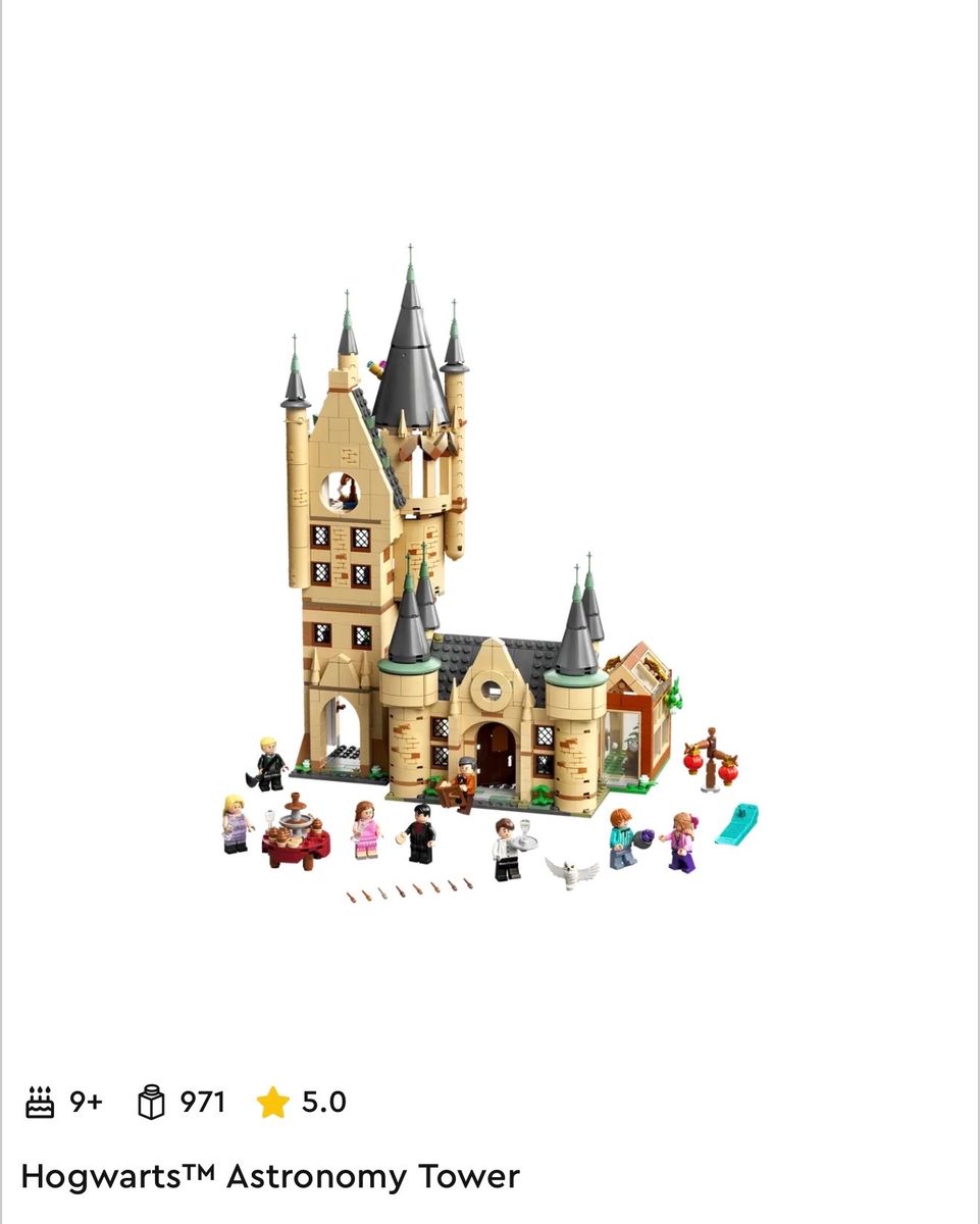 LEGO Harry Potter Hogwarts Astronomy Tower 75969 Set - Complete with Minifigures