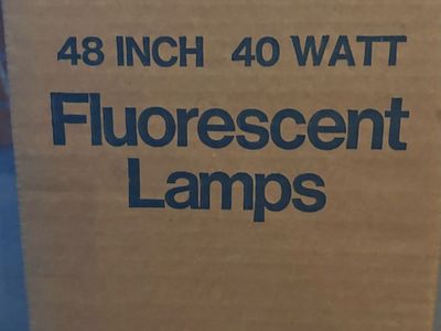 47/48 inch if prongs included in measurement, fluorescent light tubes x 16 each