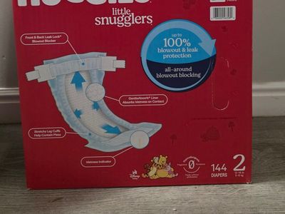 Huggies Little Snugglers Diapers, Size 2 (12-18 lbs), 144 Count, Blowout & Leak Protection
