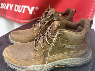 Skechers Water Repellent Brown Leather Hiking Boots Men's Size 9