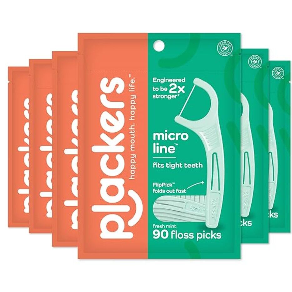 6pk Plackers Micro Line Dental Floss Picks
