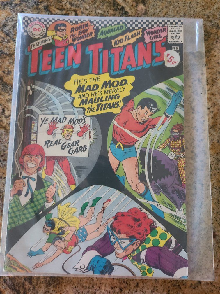 Teen Titans #7 DC Comic Book (Feb 1967) - Mad Mod Appearance