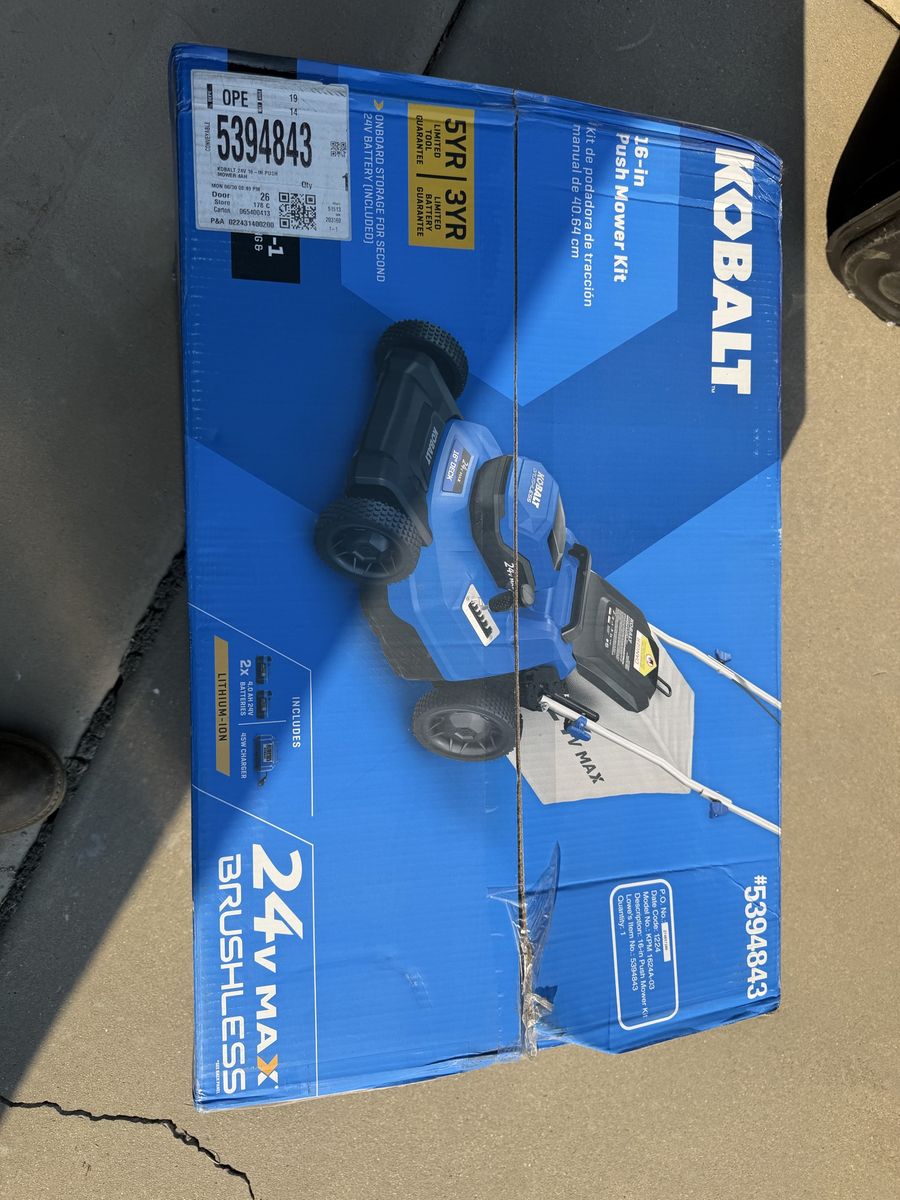 Kobalt 24V Max 16-inch Brushless Cordless Electric Push Mower Kit w/ 4.0Ah Battery