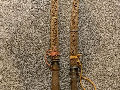 Vintage Burmese Dha Swords-Super Sharp