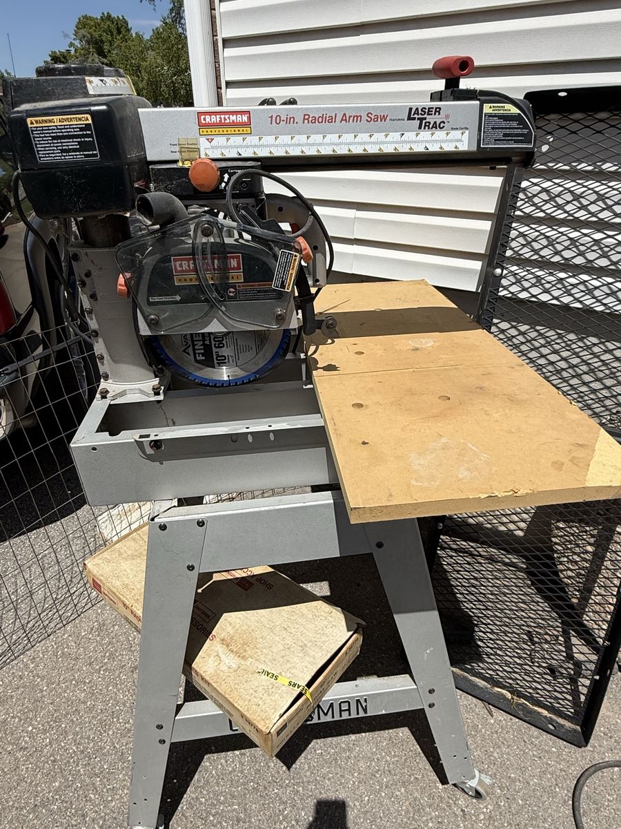 Craftsman 10-inch Radial Arm Saw with Laser Trac and Extra Blades - Power Tool for Woodworking