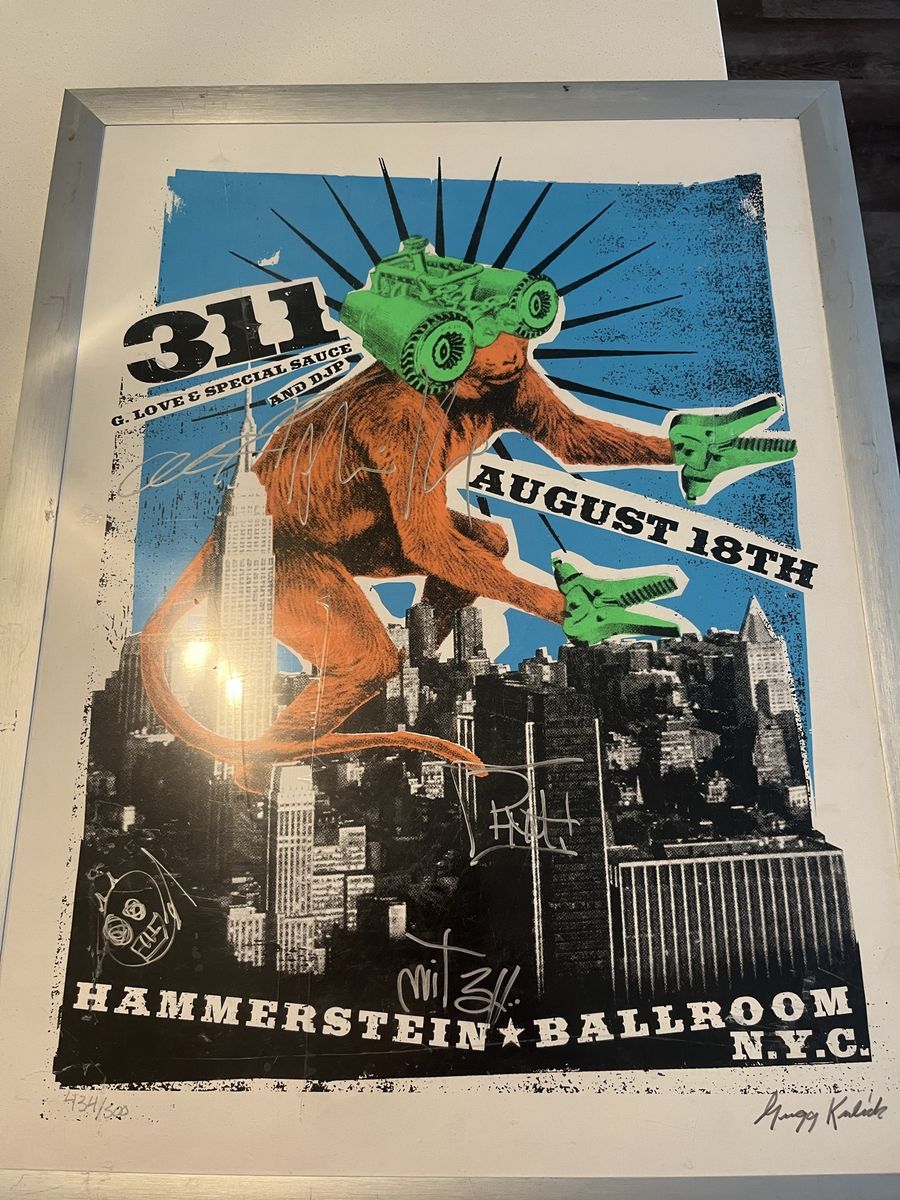 Signed 311 concert poster. Limited edition
