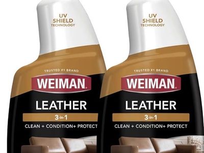 Weiman Leather Cleaner & Conditioner - 3-in-1, UV Shield, Almond Scent - 22 fl oz (2-Pack)
